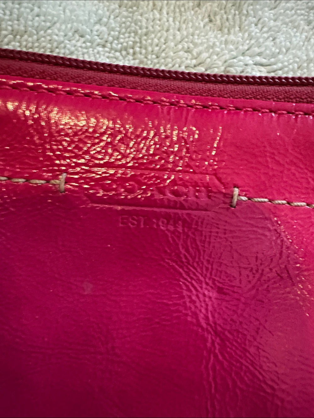 Coach Women's Pink Leather Wristlet Bag - Picture 4 of 6